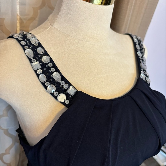 Elegant Black Dress with Embellished Straps, size L - Picture 3 of 5